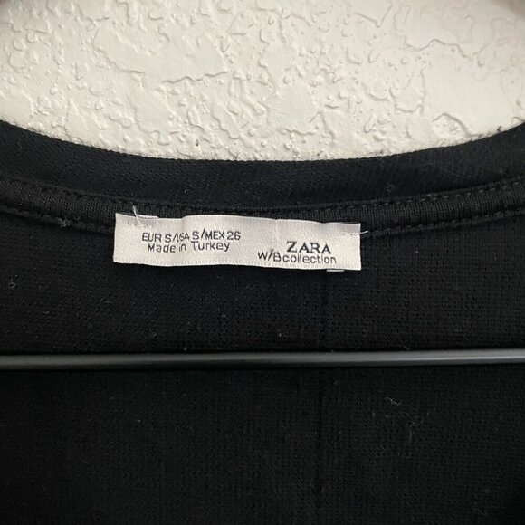 Zara Blue & Black Lightweight Knit Top Small - Picture 2 of 4
